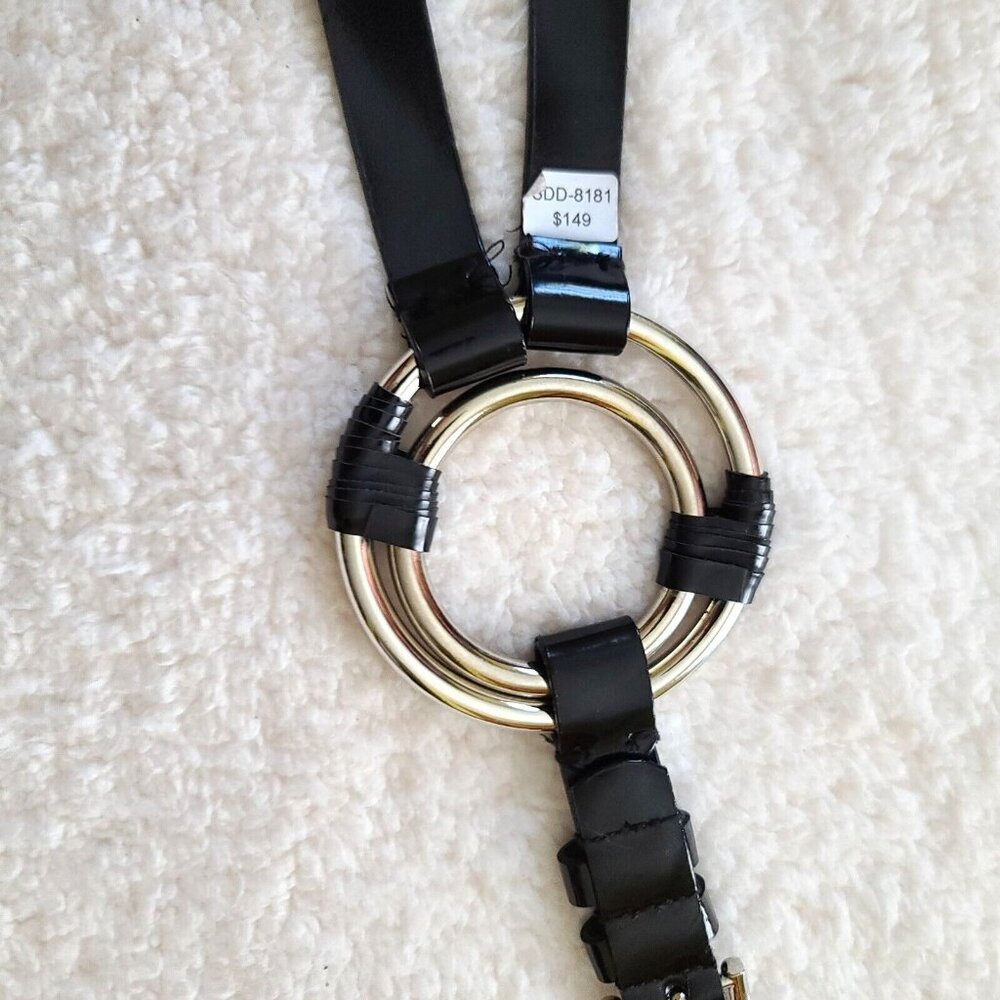 Vintage Sandy Duftler Designs Genuine Leather Belt Black Size Medium Made in USA - Picture 15 of 15